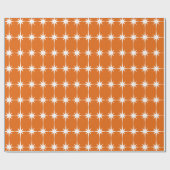 Retro Mid-eeuwse Modern Star Pattern Oranje Spice Cadeaupapier (Vlak)