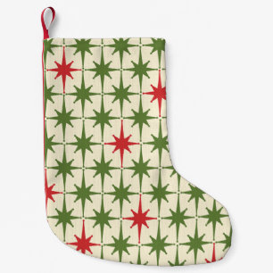 Retro Mid-eeuwse Moderne kerstuitbarstingen Kleine Kerstsok