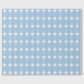 Retro Mid-eeuwse moderne Star Pattern Light Blue Cadeaupapier (Vlak)
