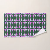 Retro Mid Mod Geometric Holiday Pattern Groene Roz Bad Handdoek (Handdoek)