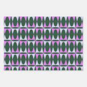 Retro Mid Mod Geometric Holiday Pattern Groene Roz Inpakpapier Vel (Voorkant)