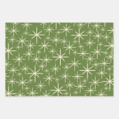 Retro Mid Mod Kerstmis Olive Red Cream Inpakpapier Vel (Voorkant 2)