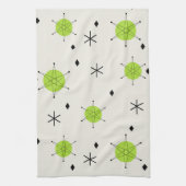 Retro Mid Mod Starburst Sky Chartreuse Theedoek (Verticaal)