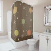 Retro Mid Mod Starburst Sky Veelkleurige Douchegordijn (In situ)
