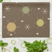 Retro Mid Mod Starburst Sky Veelkleurige Theedoek (Gevouwen)