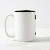 Retro Midcentury Black Cat Tweekleurige Koffiemok (Links)