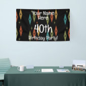 Retro Midcentury Custom Verjaardag Spandoek (Beurs)
