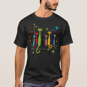 Retro MidCentury Moderne Kat van 50 en 60 jaar T-shirt