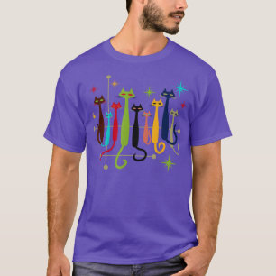 Retro MidCentury Moderne Kat van 50 en 60 jaar T-shirt