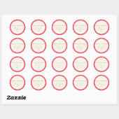 Retro MidCentury Rood Roze Schattige Aangepaste Ke Ronde Sticker (Vel)
