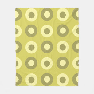 Retro MidCentury Stippen Chartreuse Fleece Deken