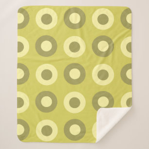 Retro MidCentury Stippen Chartreuse Sherpa Deken