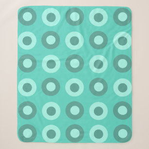 Retro MidCentury Stippen Turquoise Sherpa Deken
