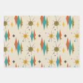 Retro  middeleeuwse atoomruimtetijd inpakpapier vel (Voorkant 3)