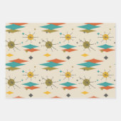 Retro  middeleeuwse atoomruimtetijd inpakpapier vel (Voorkant 2)