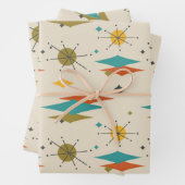 Retro  middeleeuwse atoomruimtetijd inpakpapier vel (In situ)