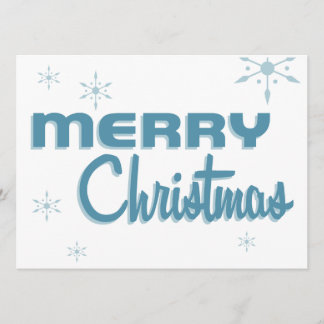 Retro Midden-Century Kerstfeest Uitnodiging White