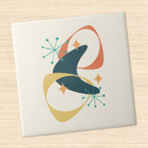 Retro Midden Eeuw Atoom Space Age Abstract