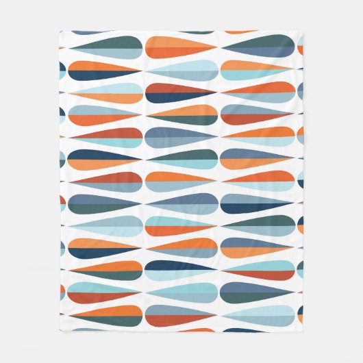Retro midden-eeuw, dalingspatroon. fleece deken (Voorkant)