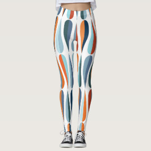 Retro midden-eeuw, dalingspatroon. leggings