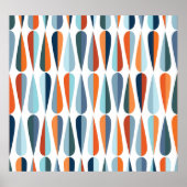 Retro midden-eeuw, dalingspatroon. poster (Voorkant)