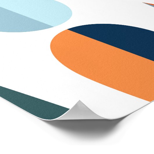 Retro midden-eeuw, dalingspatroon. poster (Hoek)