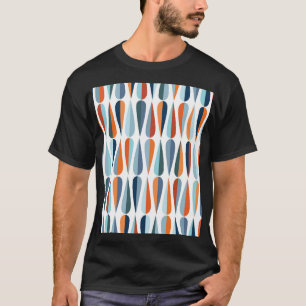 Retro midden-eeuw, dalingspatroon. t-shirt