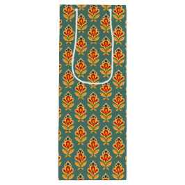 Retro Midden-Eeuw Geometrische Print Patroon Wijn Cadeautas