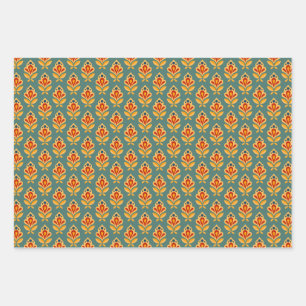 Retro Midden-Eeuw Geometrische Print Patroon Wrapp Inpakpapier Vel