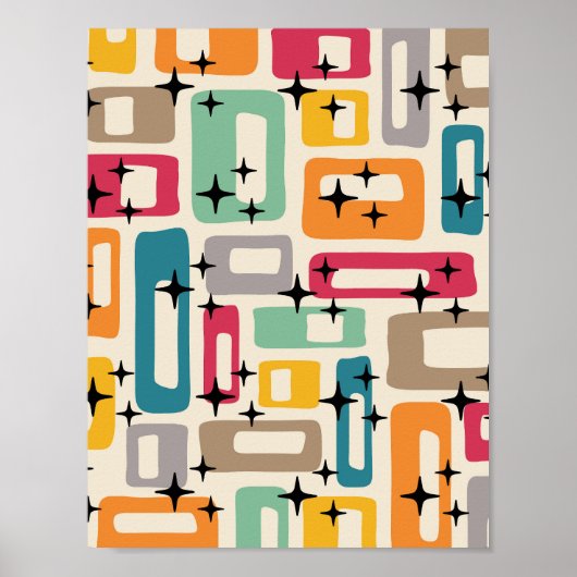 Retro Midden Eeuw Modern Abstract Poster (Voorkant)
