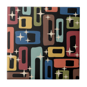Retro Midden Eeuw Modern Abstract Tegeltje