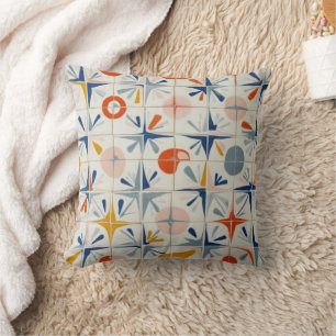 Retro Midden Eeuw Modern Atomair Geometrisch Patro Kussen