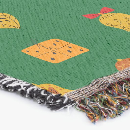 Retro Midden-Eeuw Moderne Kerst Iconen Deken (Hoek)