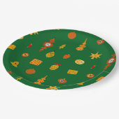 Retro Midden-Eeuw Moderne Kerst Iconen Papieren Bordje (Gekanteld)