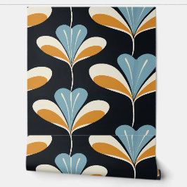 Retro Midden-Eeuw Moderne Zwarte Achtergrond Behang