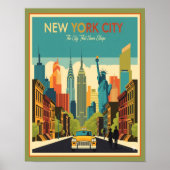 Retro Midden-eeuw New York City Poster (Voorkant)