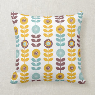 retro  midden - eeuw tan bladeren patroon 2 kussen