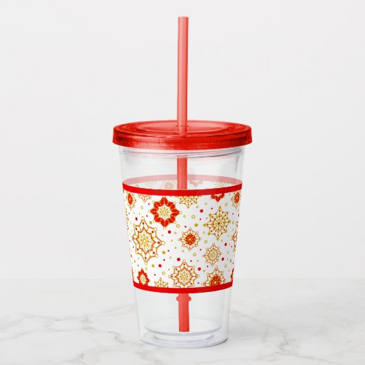 Retro Midden-eeuws modern design Acryl Drinkbeker (Voorkant)