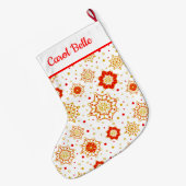 Retro Midden-eeuws modern design Grote Kerstsok (Achterkant (Hangend))