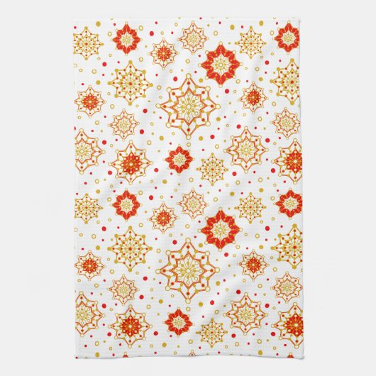 Retro Midden-eeuws modern design Theedoek (Verticaal)