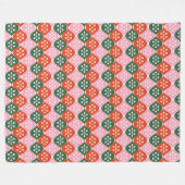 Retro Midden Mod Atomaire Patroon Roze Groen Kerst Fleece Deken (Voorkant (Horizontaal))