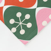 Retro Midden Mod Atomaire Patroon Roze Groen Kerst Fleece Deken (Hoek)