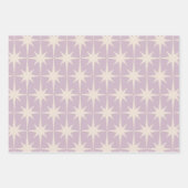 Retro Mideeuw 50s Star Pattern in Lila Inpakpapier Vel (Voorkant 3)