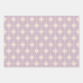 Retro Mideeuw 50s Star Pattern in Lila Inpakpapier Vel (Voorkant 2)