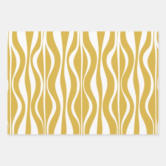 Retro Mideeuw Modern Hourglass Abstracte mosterd Inpakpapier Vel (Voorkant 2)