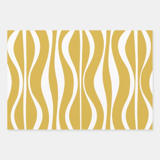 Retro Mideeuw Modern Hourglass Abstracte mosterd Inpakpapier Vel (Voorkant)