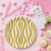 Retro Mideeuw Modern Hourglass Abstracte mosterd Papieren Bordje (Feest)