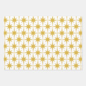 Retro Mideeuw Modern Starbursts Mustard White Inpakpapier Vel (Voorkant 2)