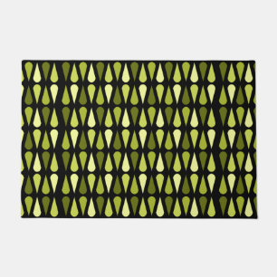 Retro Mideeuw Teardrops Black Chartreuse Deurmat