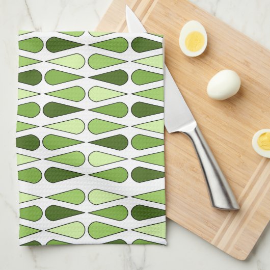 Retro Mideeuw Teardrops Chartreuse Theedoek (Quarter Fold)